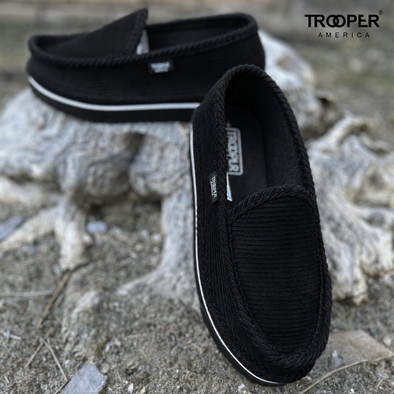Close-up of the KK-003R black corduroy